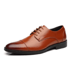Classic Retro Leather Derby Dress Shoes - Image 3